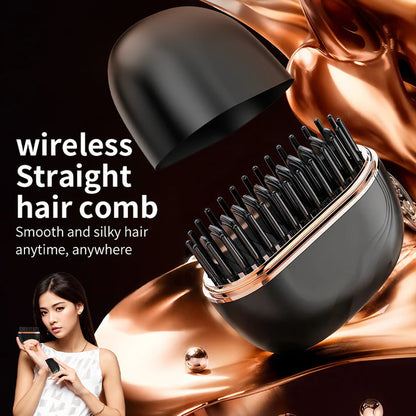 Ovelin HeatBrush – Wireless Hair Straightening Comb for Smooth, Shiny Hair
