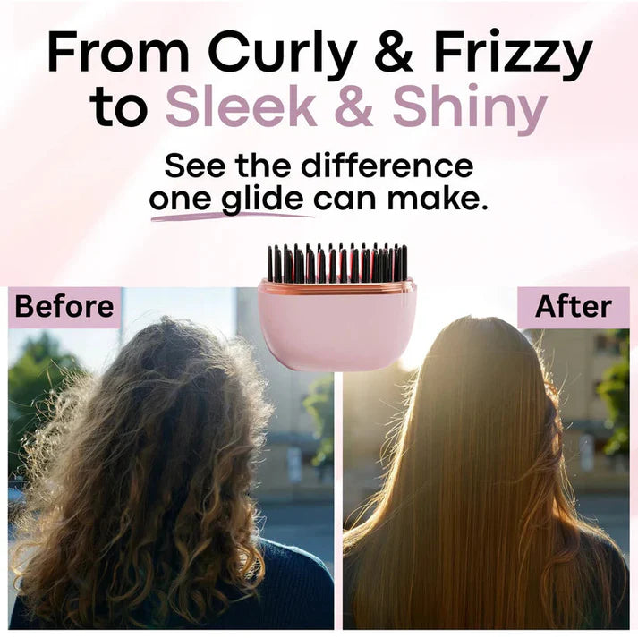 Ovelin HeatBrush – Wireless Hair Straightening Comb for Smooth, Shiny Hair