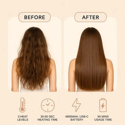 Ovelin HeatBrush – Wireless Hair Straightening Comb for Smooth, Shiny Hair